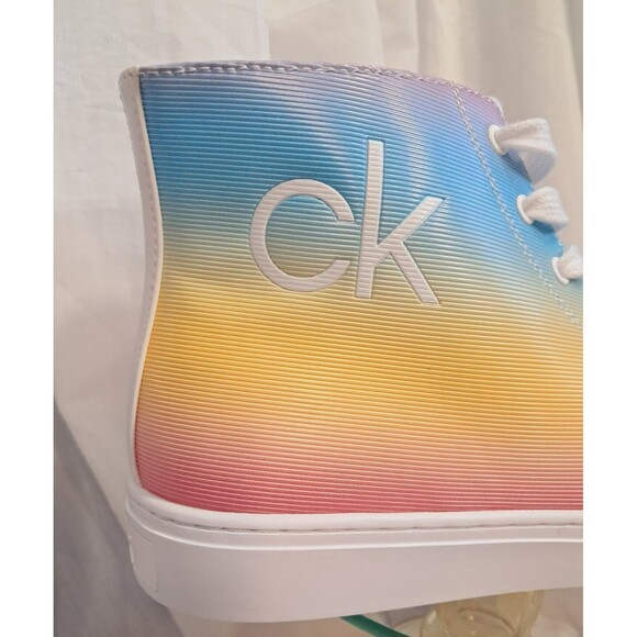 CALVIN KLEIN Women's Multi Color Rainbow  GIGI High Top Sneakers 9M - Picture 3 of 10